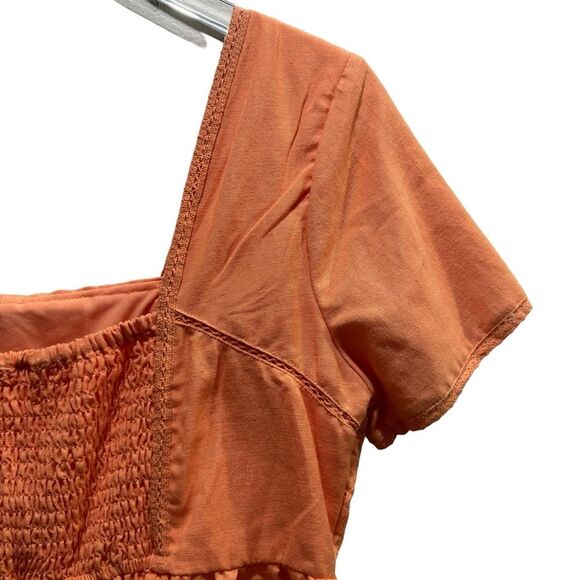 Midnight Sky Viscose-Linen Blend Embroidered Cottagecore Blouse Size Medium NWT - Picture 4 of 10